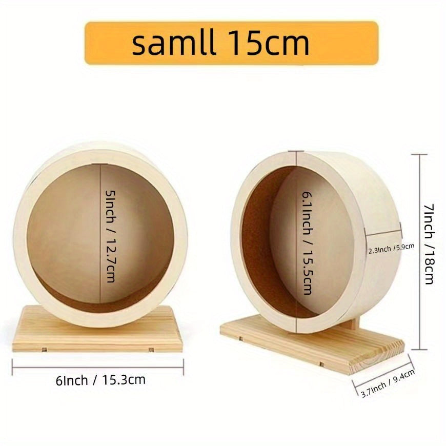 Silent Wooden Hamster Exercise Wheel - Ideal For Small Pets Like Hamsters, Gerbils, Mice, And Guinea Pigs - Promotes Healthy Exercise And Mental Stimulation