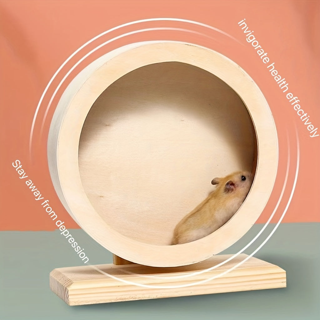 Silent Wooden Hamster Exercise Wheel - Ideal For Small Pets Like Hamsters, Gerbils, Mice, And Guinea Pigs - Promotes Healthy Exercise And Mental Stimulation