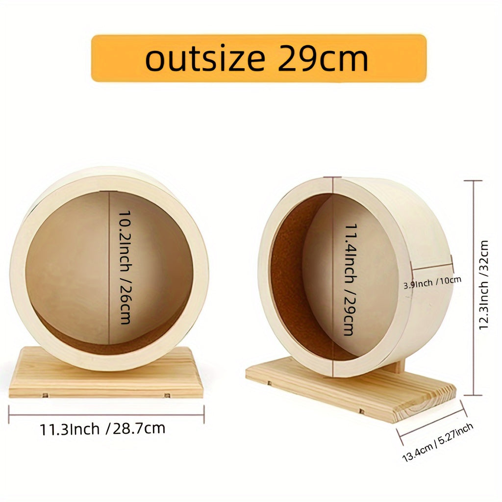 Silent Wooden Hamster Exercise Wheel - Ideal For Small Pets Like Hamsters, Gerbils, Mice, And Guinea Pigs - Promotes Healthy Exercise And Mental Stimulation