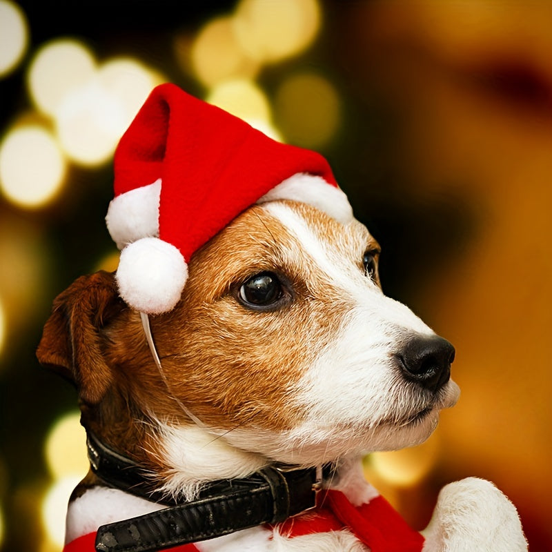1pc Festive Santa Pet Christmas Hat - Hats for Pets - Soft, Warm, Adorable, and Comfortable Headwear for a Merry Holiday Season