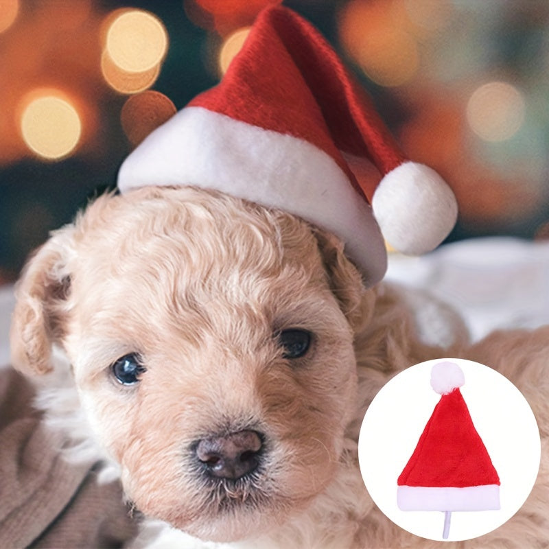 1pc Festive Santa Pet Christmas Hat - Hats for Pets - Soft, Warm, Adorable, and Comfortable Headwear for a Merry Holiday Season