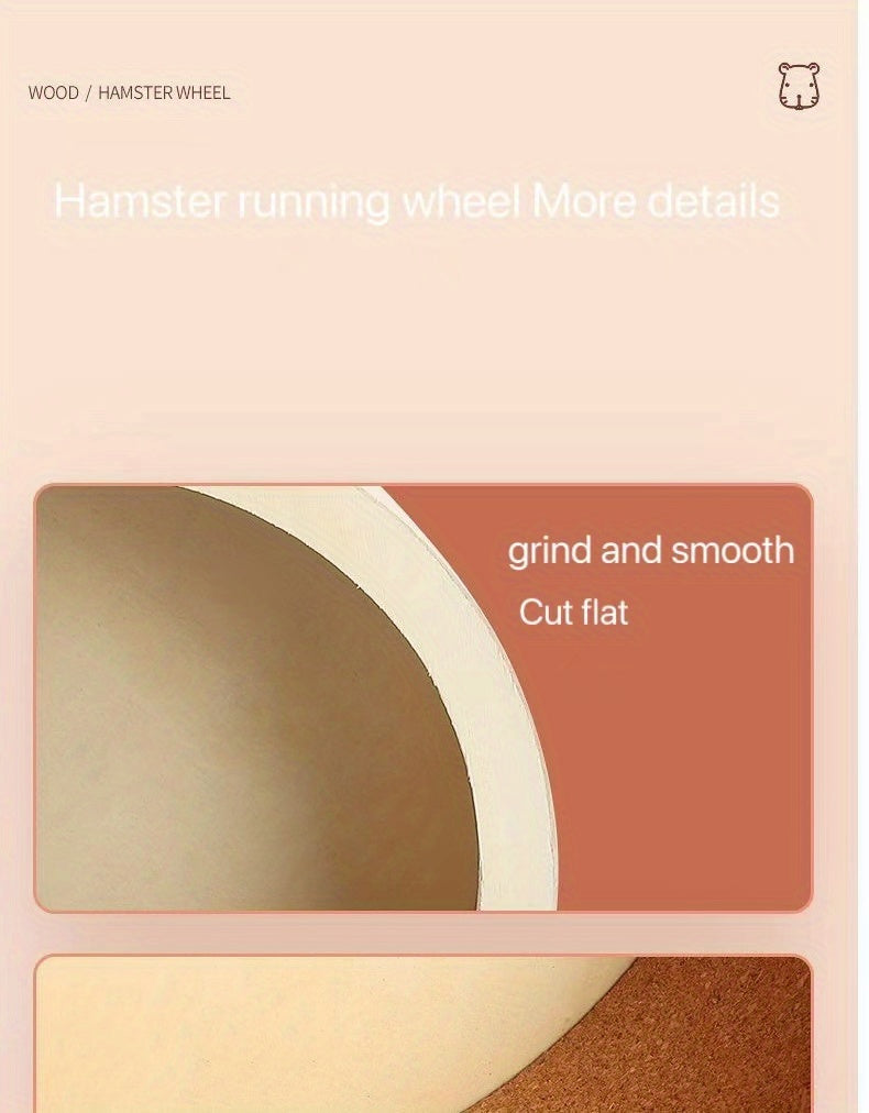 Silent Wooden Hamster Exercise Wheel - Ideal For Small Pets Like Hamsters, Gerbils, Mice, And Guinea Pigs - Promotes Healthy Exercise And Mental Stimulation