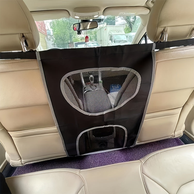 1pc Premium Pet Car Safety Net Barrier - Durable & Easy Install - Keeps Pets Secure in Backseat