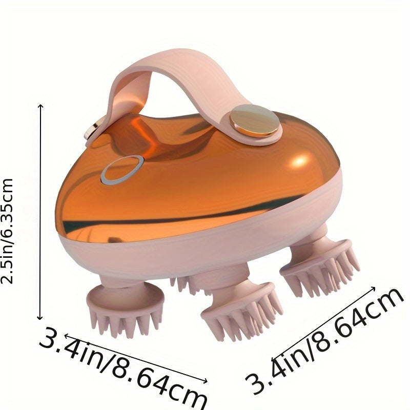 1pc XSEN Rechargeable Electric Scalp Massager, Handheld with 8 Detachable Claws, 3 Speeds, 2 Modes, USB Charging, Lithium Polymer Battery, Portable for Relaxation, Suitable for Women, Men, Pets