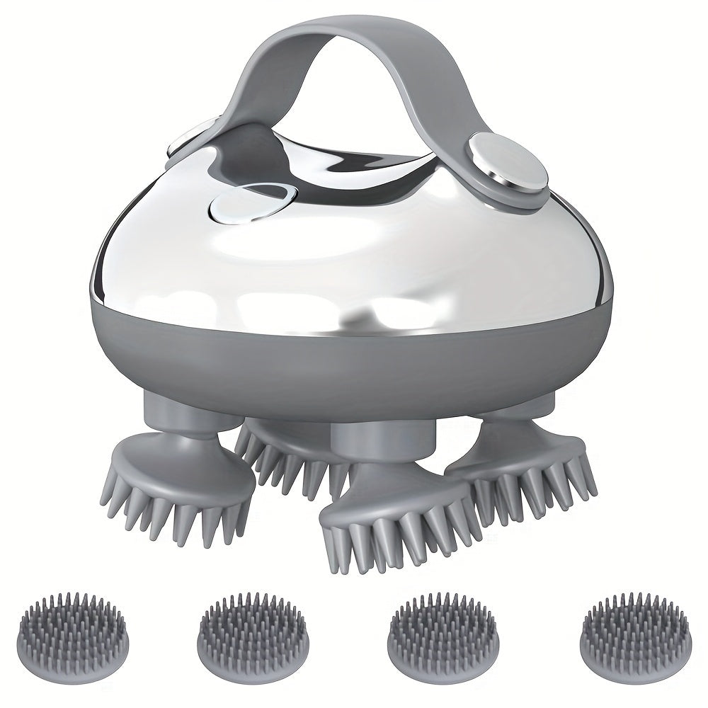1pc XSEN Rechargeable Electric Scalp Massager, Handheld with 8 Detachable Claws, 3 Speeds, 2 Modes, USB Charging, Lithium Polymer Battery, Portable for Relaxation, Suitable for Women, Men, Pets