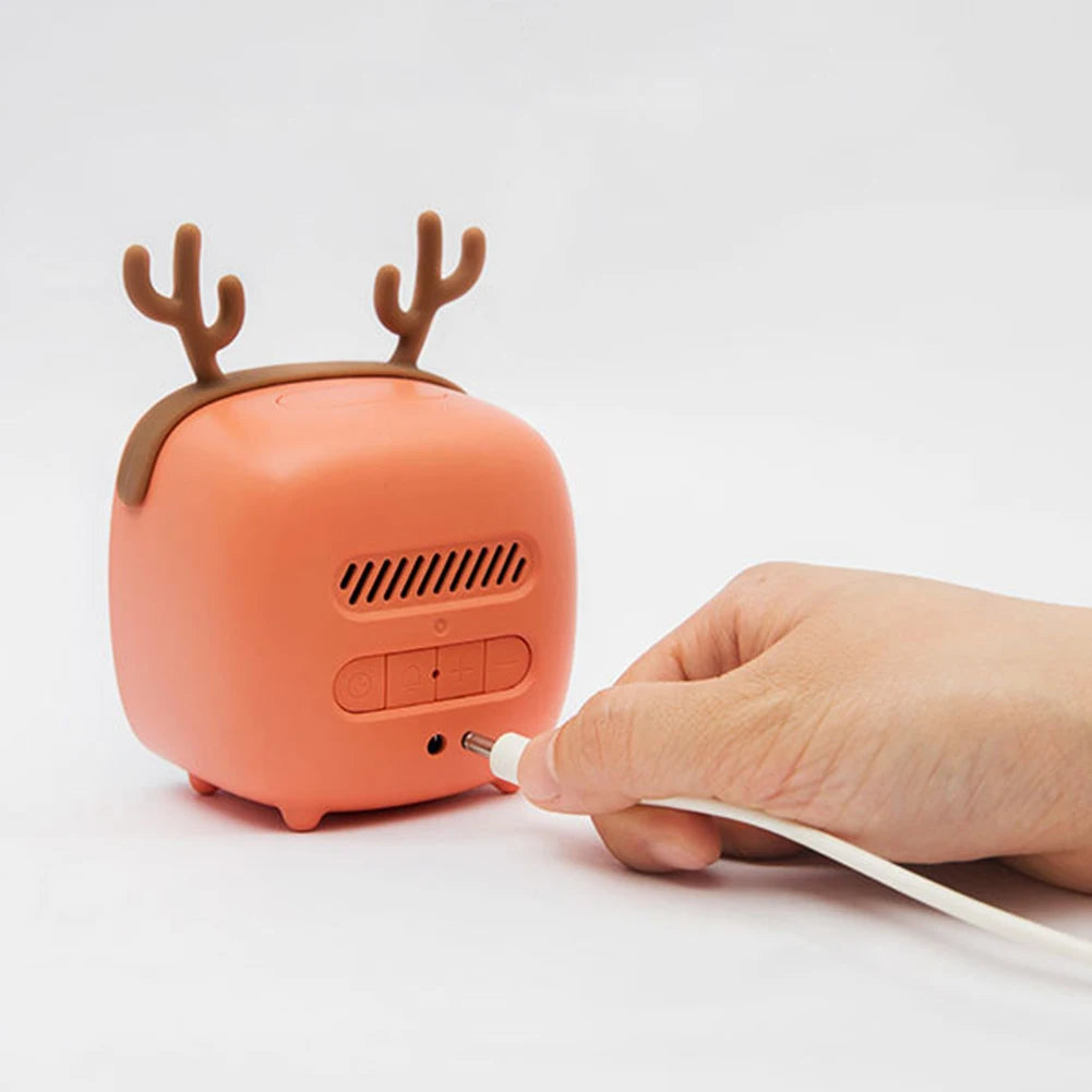 Cartoon Rabbit Deer Ear Alarm Clock Rechargeable Digital Display LED Nigh Light Table Clock Wall Clock Living Room LED Clock