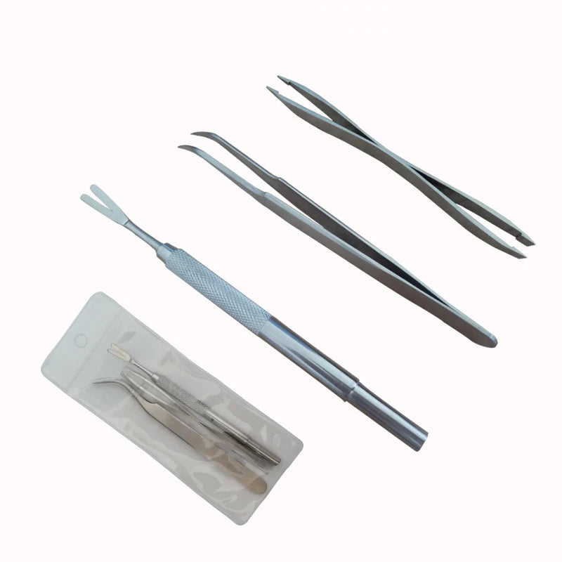 HOT Stainless Steel Pet Flea Remover Tool Scratching Hook Tweezers Clips Set Cat Dog Tick Removal Tool Pet Grooming Supplies