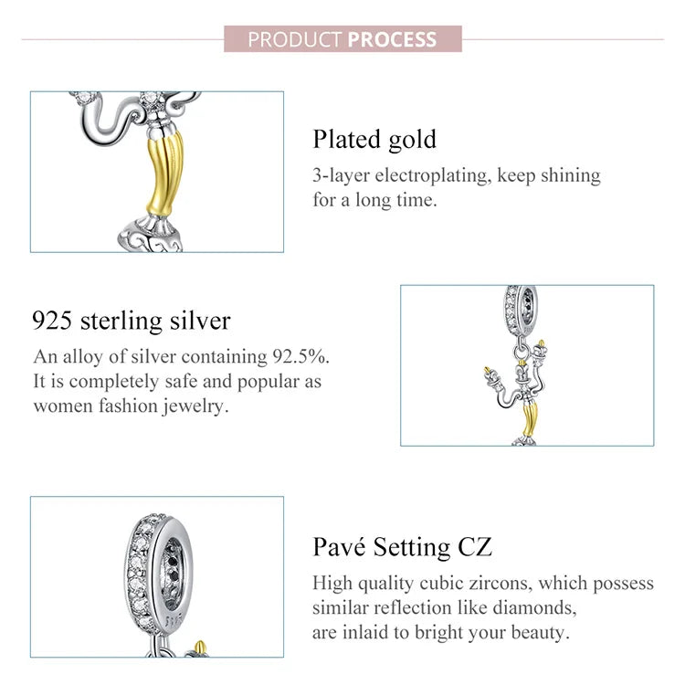 WOSTU Hot Sale 925 Sterling Silver Colock Pendant Magic Can Dangle Charm fit Original Bracelet & Necklace Fine Jewelry Gift