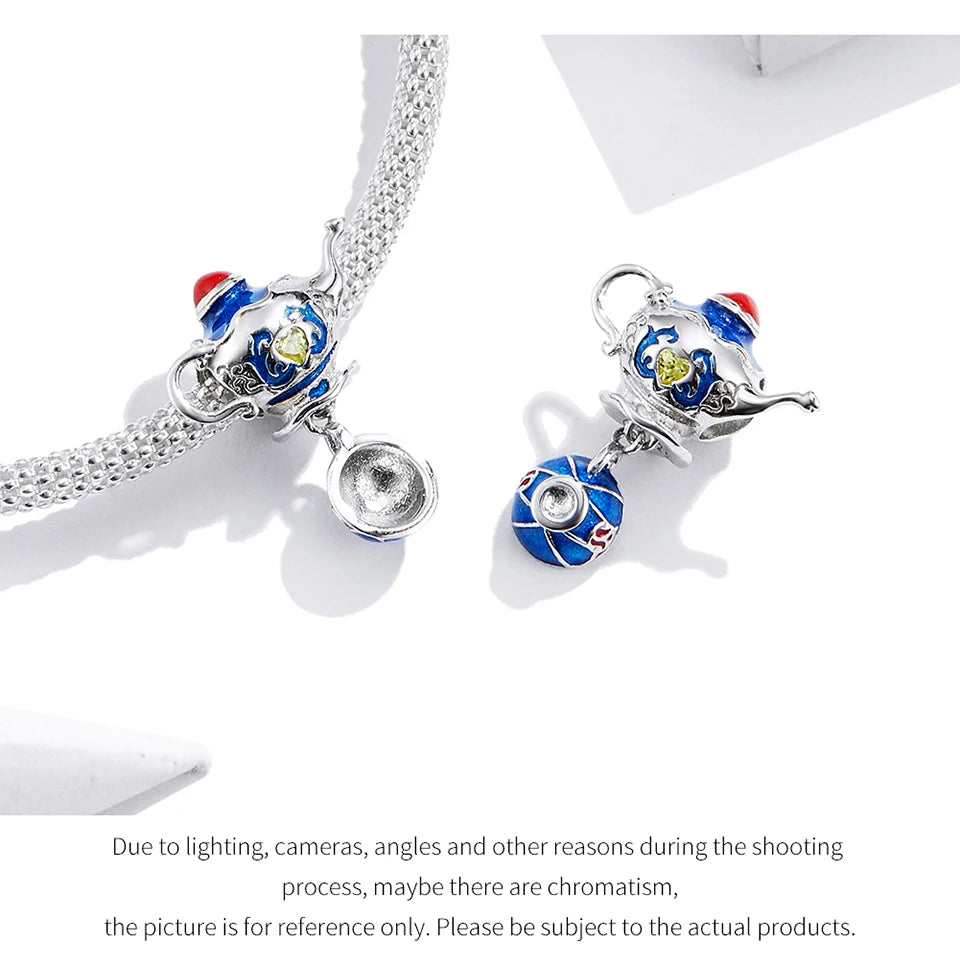 WOSTU Hot Sale 925 Sterling Silver Colock Pendant Magic Can Dangle Charm fit Original Bracelet & Necklace Fine Jewelry Gift