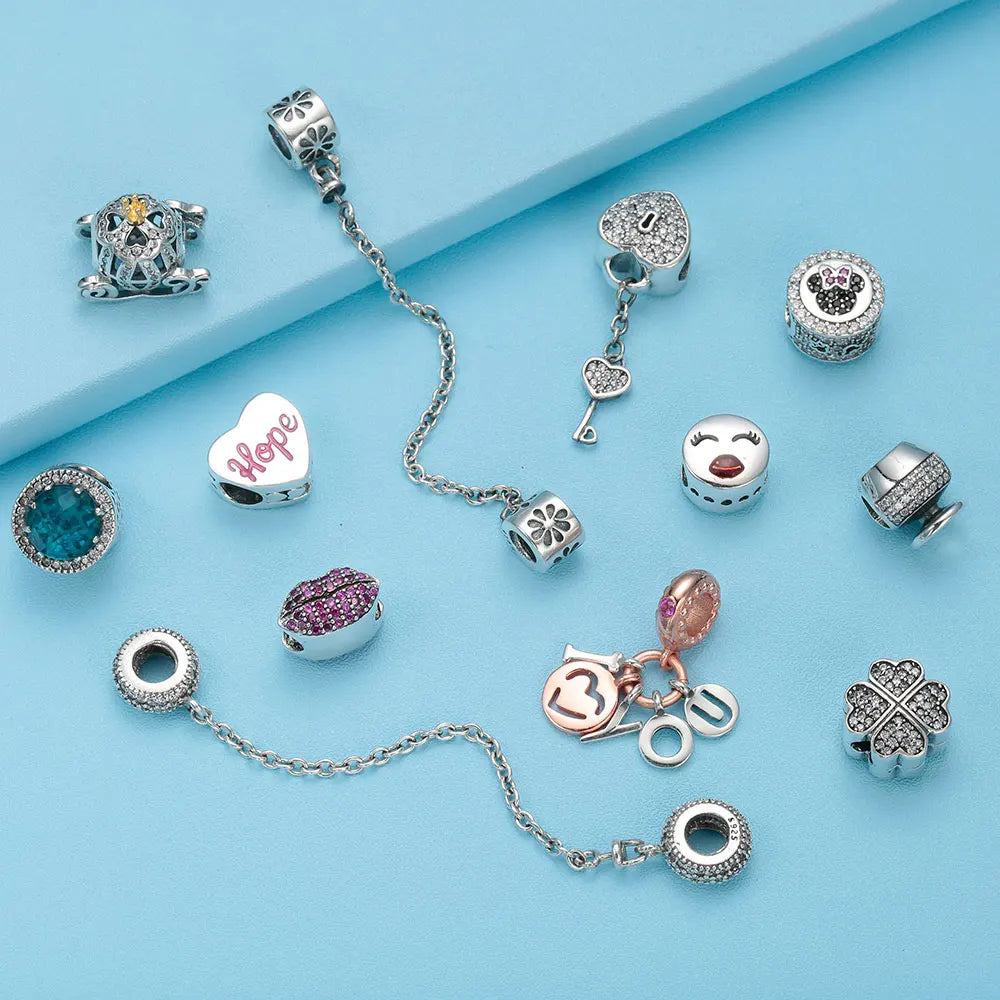FC Jewelry Fit Original Charm Bracelet 925 Silver 18th 30th 40th Birthday Number Rose Flower Bead For Making Daughter Berloque