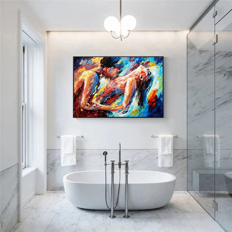 Abstract Passion Sexy Canvas Painting Modern Naked Woman and Man Posters and Prints Wall Art Pictures for Living Room Home Decor