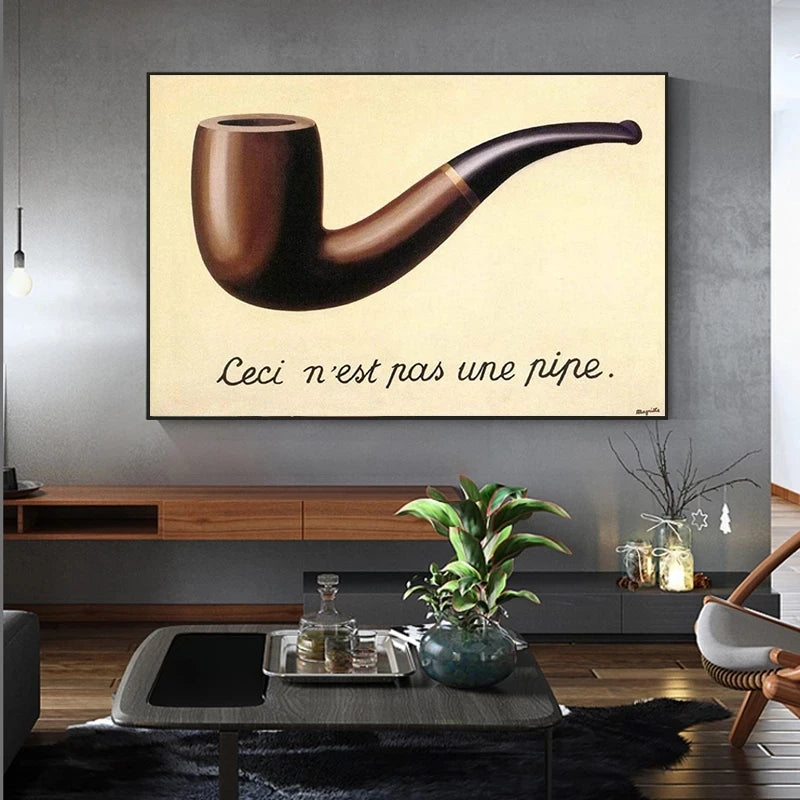 Magritte Famous This Is Not A Pipe Canvas Painting Posters and Prints Cuadros Wall Art Pictures for Living Room Home Decoration
