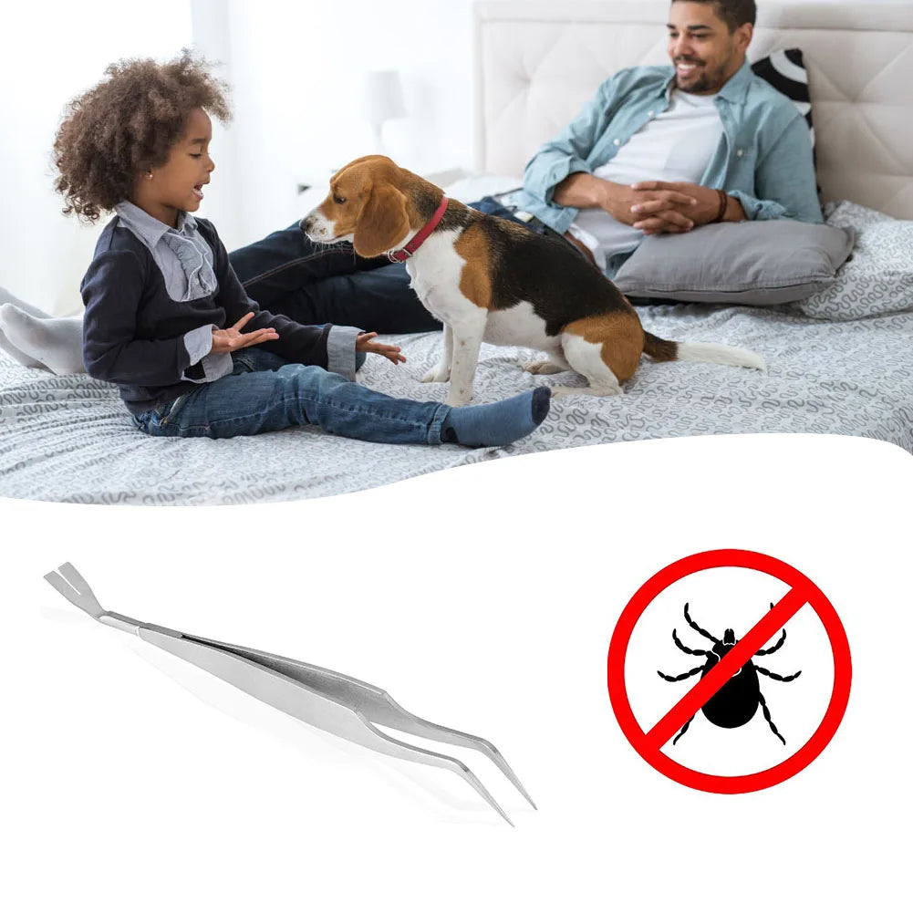 HOT Stainless Steel Pet Flea Remover Tool Scratching Hook Tweezers Clips Set Cat Dog Tick Removal Tool Pet Grooming Supplies