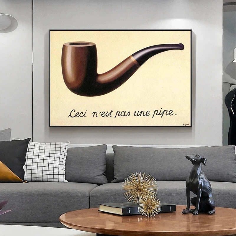 Magritte Famous This Is Not A Pipe Canvas Painting Posters and Prints Cuadros Wall Art Pictures for Living Room Home Decoration