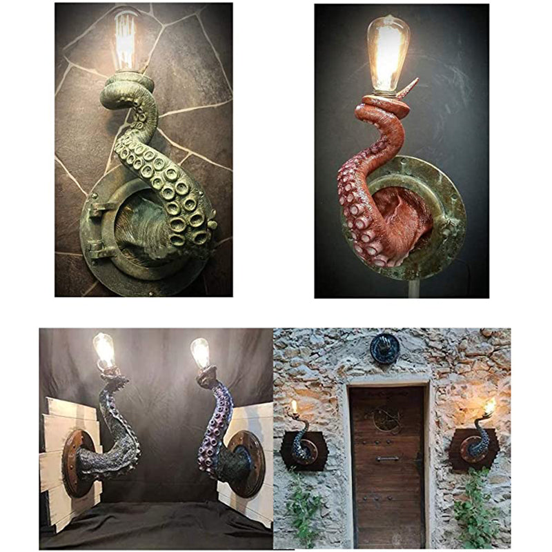 Retro Octopus Electric Light Tentacle Monsters with Bulbs Hanging on Wall Octopus Tentacle lamp Holder статуэтки для декора