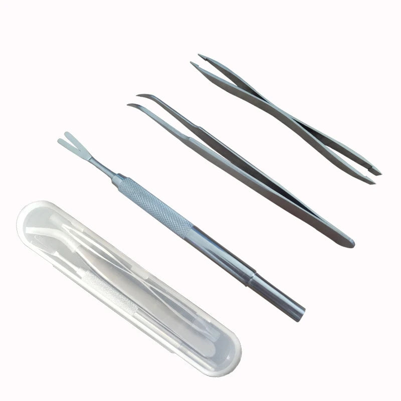 HOT Stainless Steel Pet Flea Remover Tool Scratching Hook Tweezers Clips Set Cat Dog Tick Removal Tool Pet Grooming Supplies