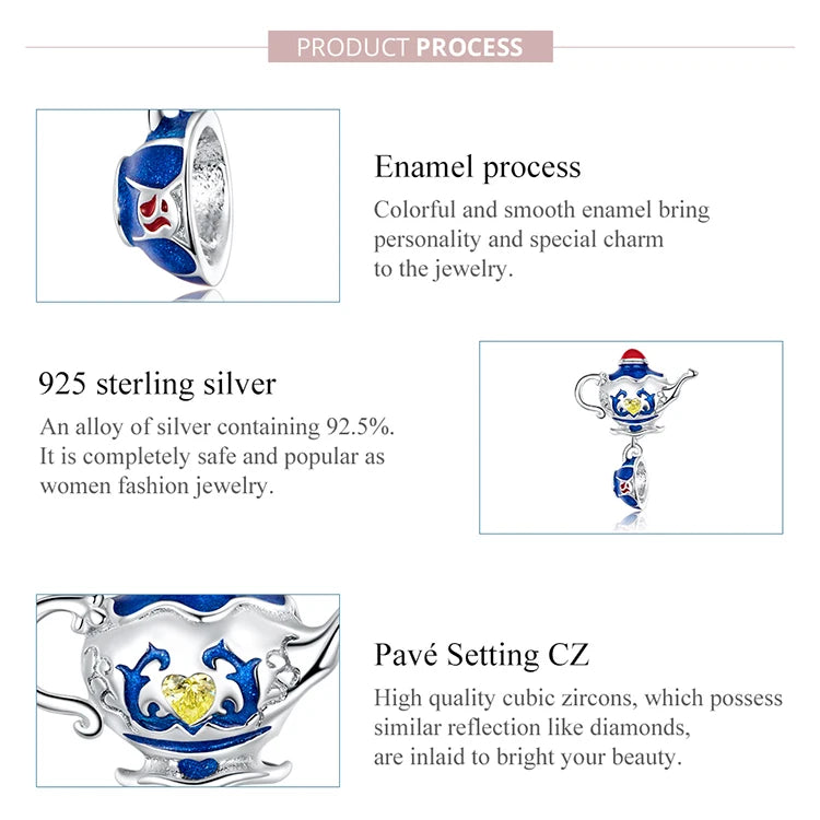 WOSTU Hot Sale 925 Sterling Silver Colock Pendant Magic Can Dangle Charm fit Original Bracelet & Necklace Fine Jewelry Gift