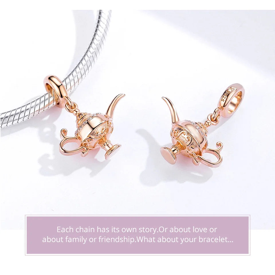 WOSTU Hot Sale 925 Sterling Silver Colock Pendant Magic Can Dangle Charm fit Original Bracelet & Necklace Fine Jewelry Gift