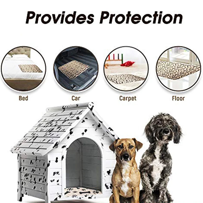 ZK20 Reusable Pet Urine Pad Washable Dog Cat Diaper Mat 3 Layer Absorbent Dogs Diapers Pads Bone Paw Print For Sofa Bed Floor