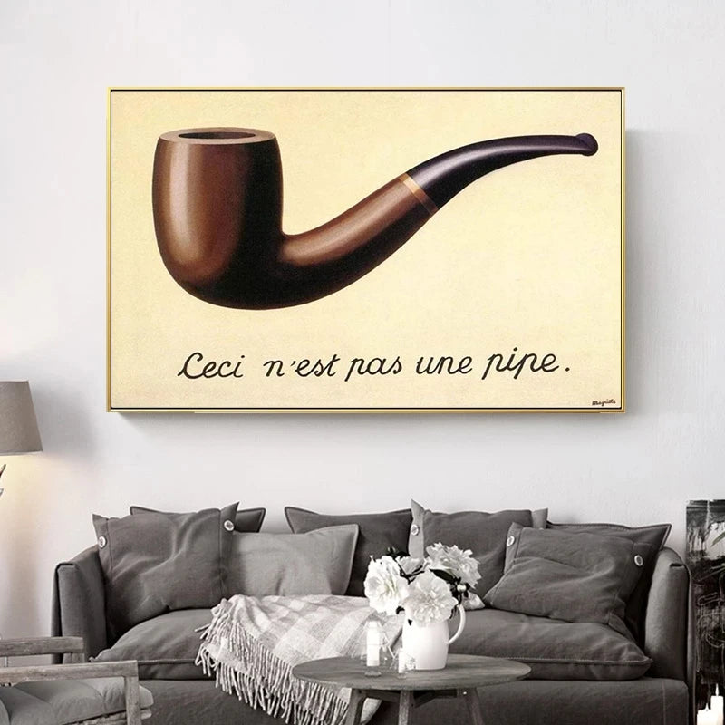 Magritte Famous This Is Not A Pipe Canvas Painting Posters and Prints Cuadros Wall Art Pictures for Living Room Home Decoration