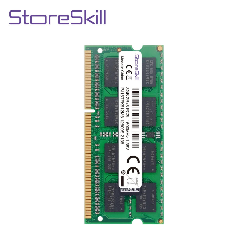 StoreSkill  Memory DDR3L Notebook 4GB 8GB 10600 1333 12800 1600 for DDR3 Laptop Ram SODIMM Memoria