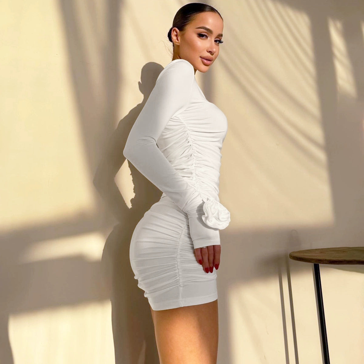Crew Neck Long Sleeves Dress