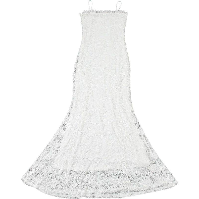 Fashion Style 2025 Summer New Arrival Women's Clothing Elegant Sexy Pure Color Mesh Patchwork Cut Out Silm Sling