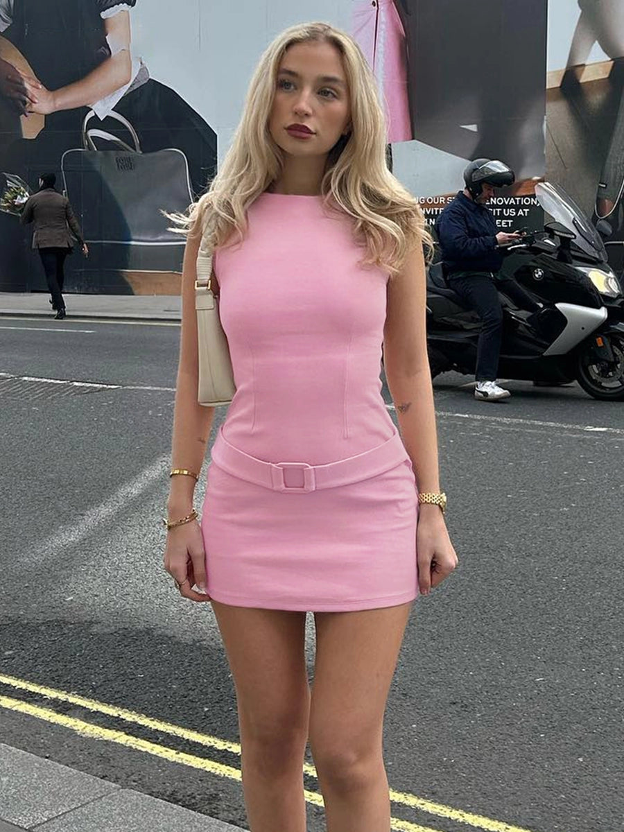 Gusty French Style Chic Sexy Temperament Hip Skirt Sleeveless Vest Dress Adult Lady like Woman Work Clothing Pure Color Business Suit and Dress