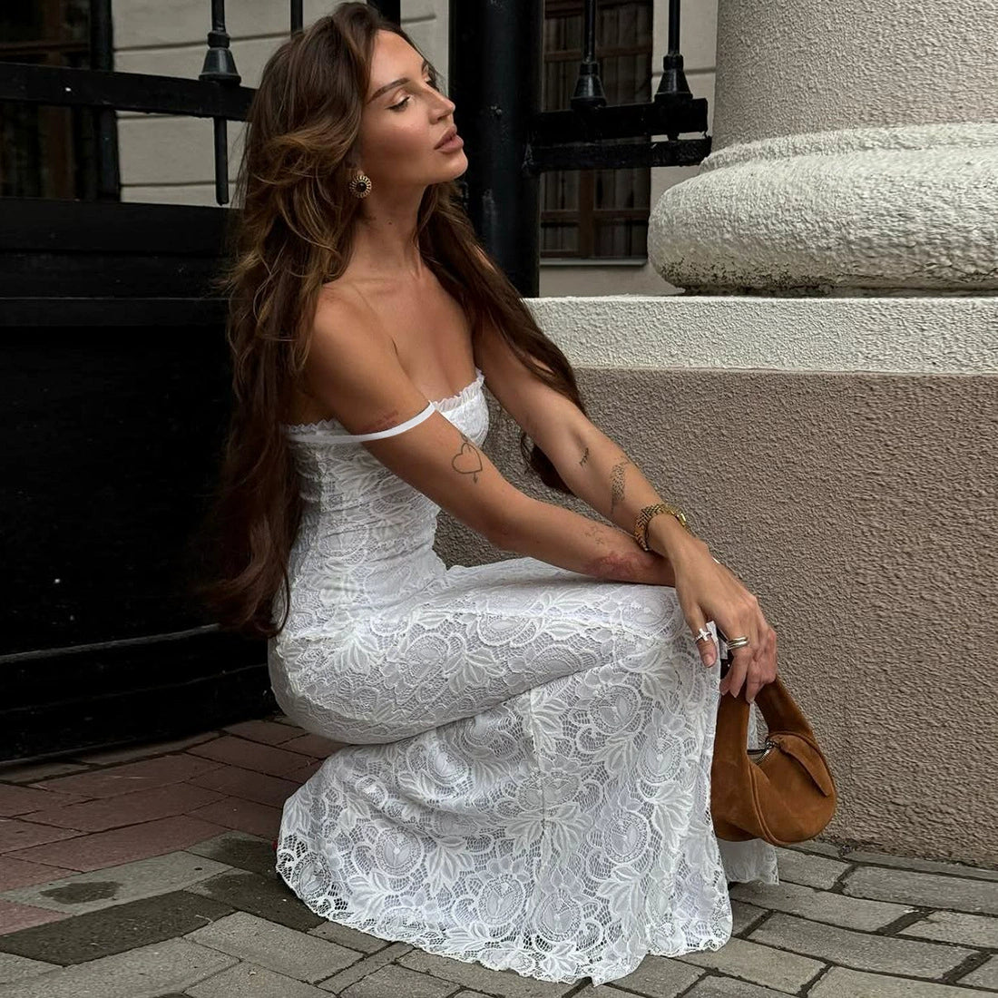 Fashion Style 2025 Summer New Arrival Women's Clothing Elegant Sexy Pure Color Mesh Patchwork Cut Out Silm Sling