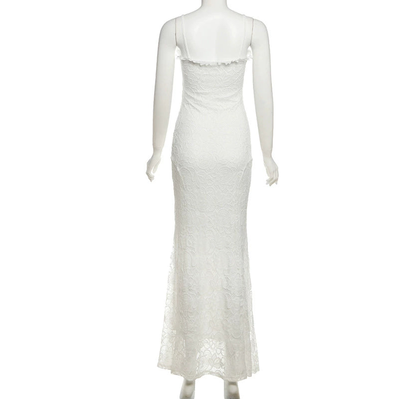 Fashion Style 2025 Summer New Arrival Women's Clothing Elegant Sexy Pure Color Mesh Patchwork Cut Out Silm Sling