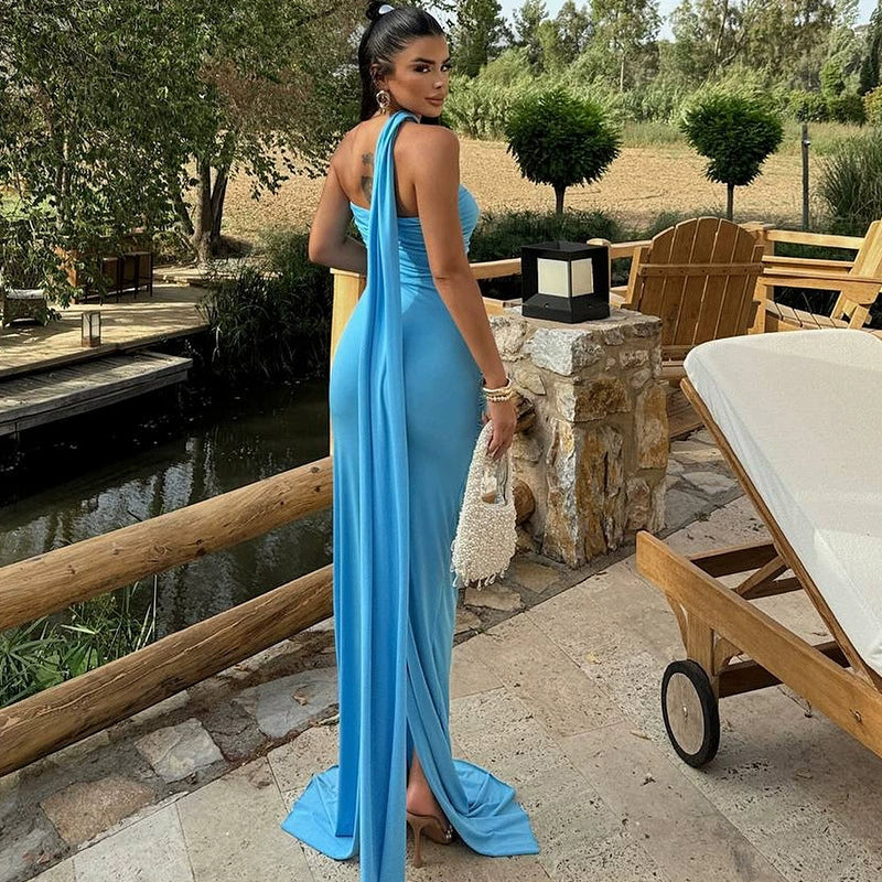 Vacation Style White Floor-Length Dress