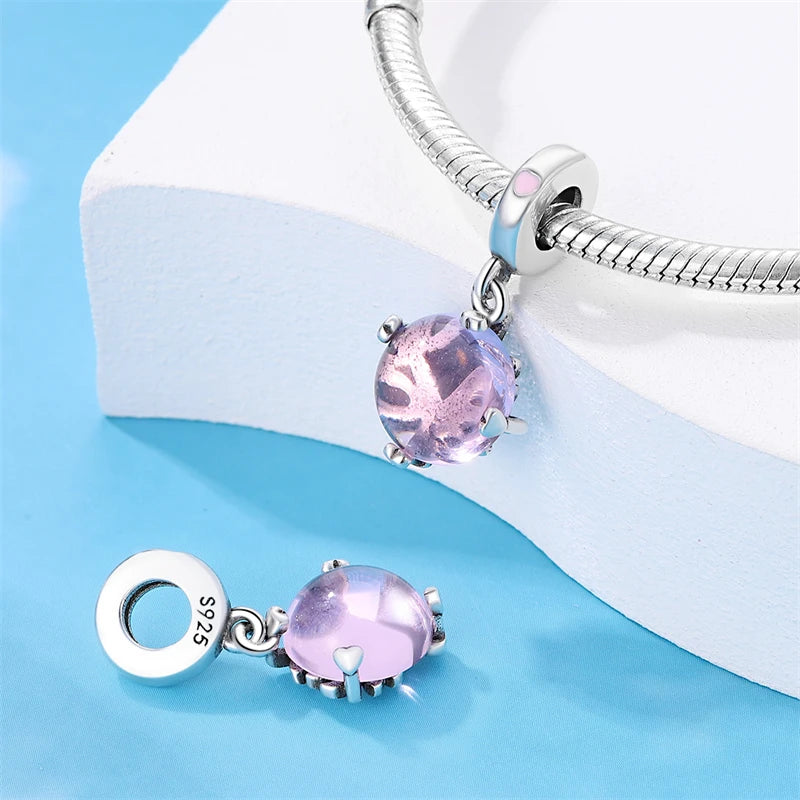 Hot Sale 925 Silver Retro Heart Shape Lotus Angel Charm Beads Fit Pandach Original DIY Bracelets Birthday Gifts Fine Jewelry