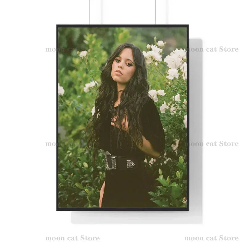 Canvas Painting Wall Art Pictures TV Show Star Actress Jenna Ortega Sexy Portrait Poster Popular Teenage Dorm Home Decor