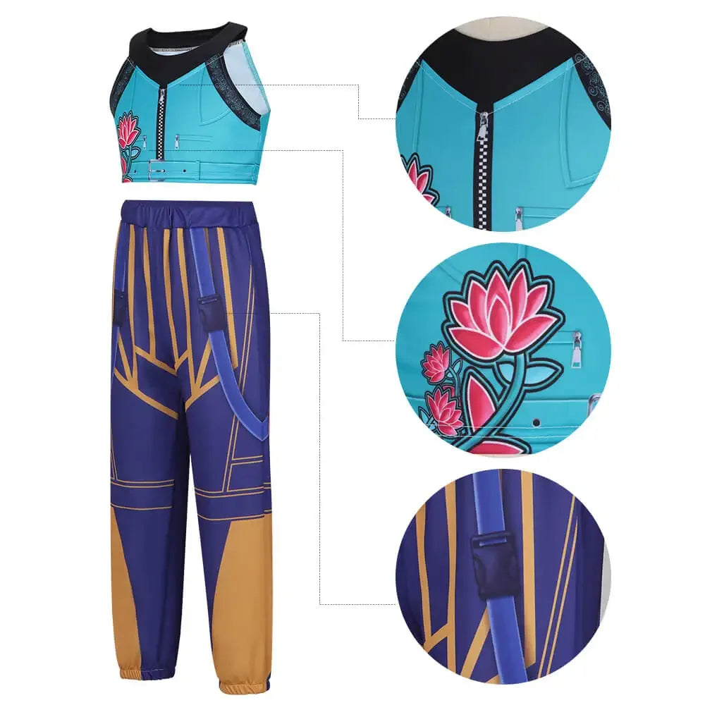 Kids Kpop Demon Hunters Rumi Zoey Mira Cosplay Huntrix Costume For Girls Clothes