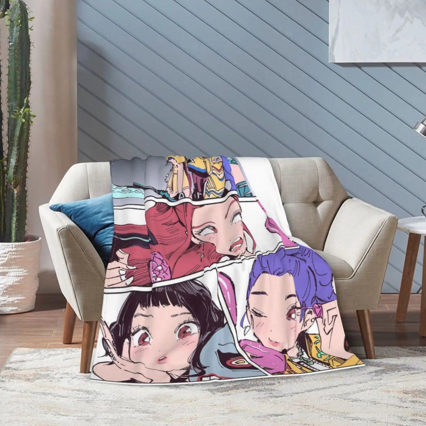 Huntrix kpop Demon Hunters Plush Blanket Girls Flannel Throw Blanket