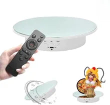 Photography Turntable Electric Rotating Display Stand 360 Degree with Remote Control Motorized Turntable for Photos or Videos