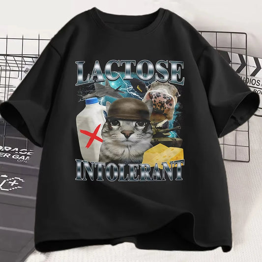 Lactose Intolerant Funny Cat Meme T-Shirt