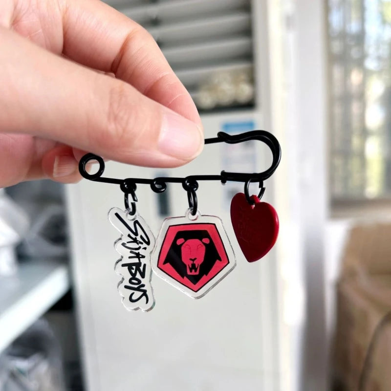 Anime Movie KPop Demon Hunters HUNTR/X Saja Boys Cosplay Keychain Brooch Acrylic Pin Pendant Key Chain Keyring Accessories Gift