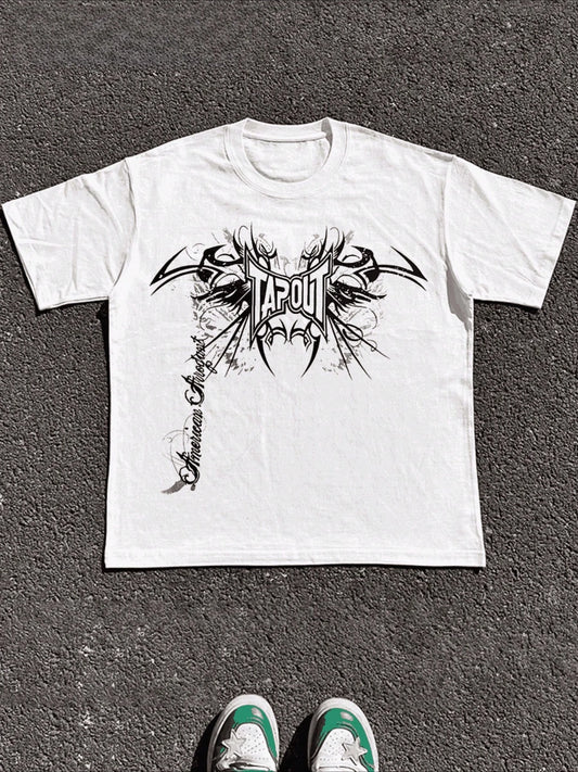 Plus Size Vintage Y2K Size Tapout AOP Graphic Graphic Print T Shirt