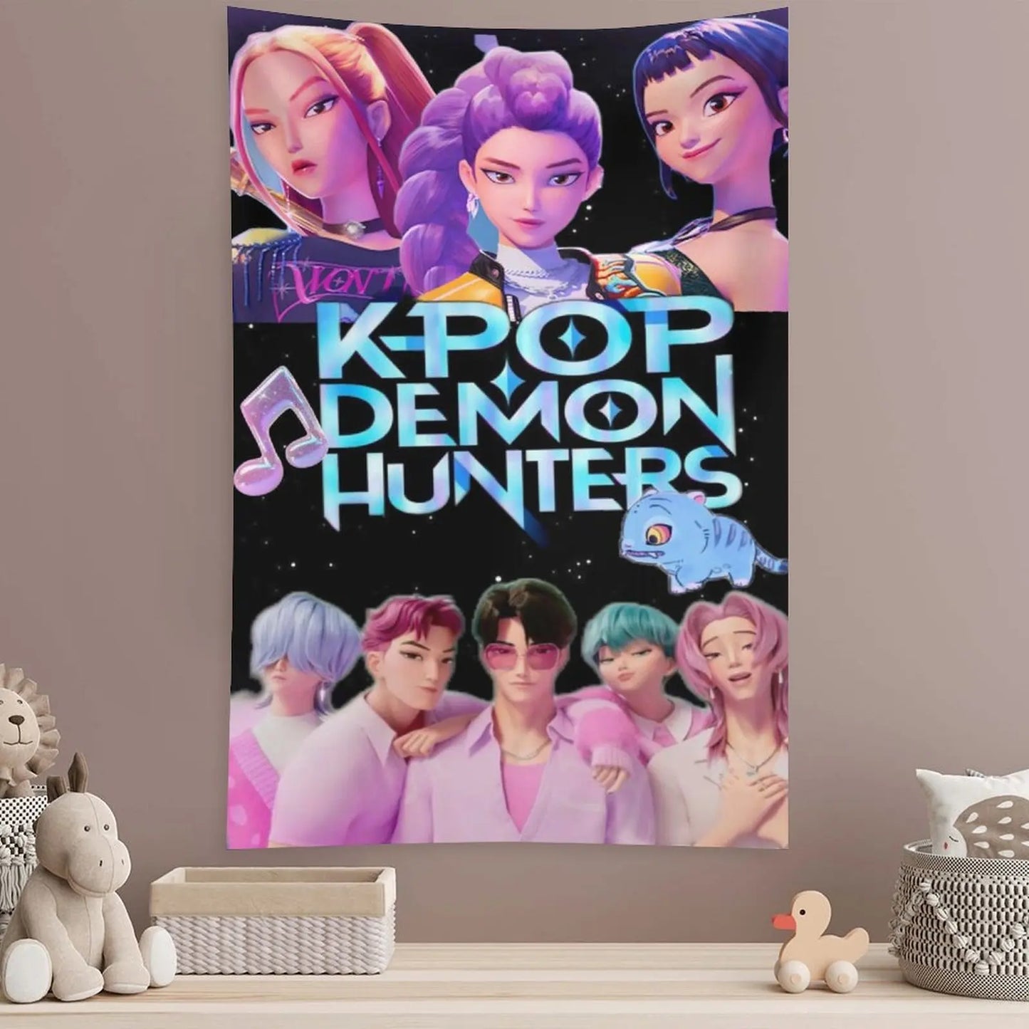 Huntrix KPop Demon Hunters Tapestry Wall Decor, 40''x60'' T