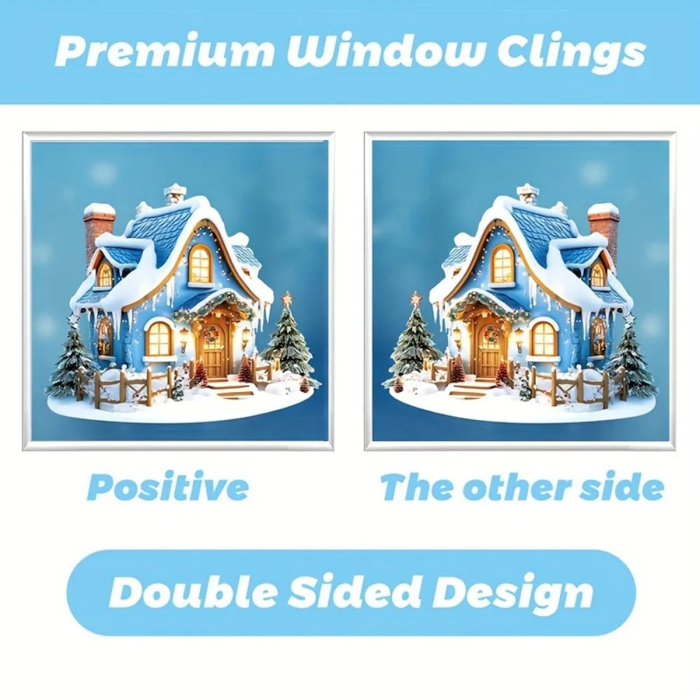 Christmas Festive Window Clings 9 Sheets/110pcs Merry Christmas Stickers for Glass Windows - Snowflake, Reindeer, Santa