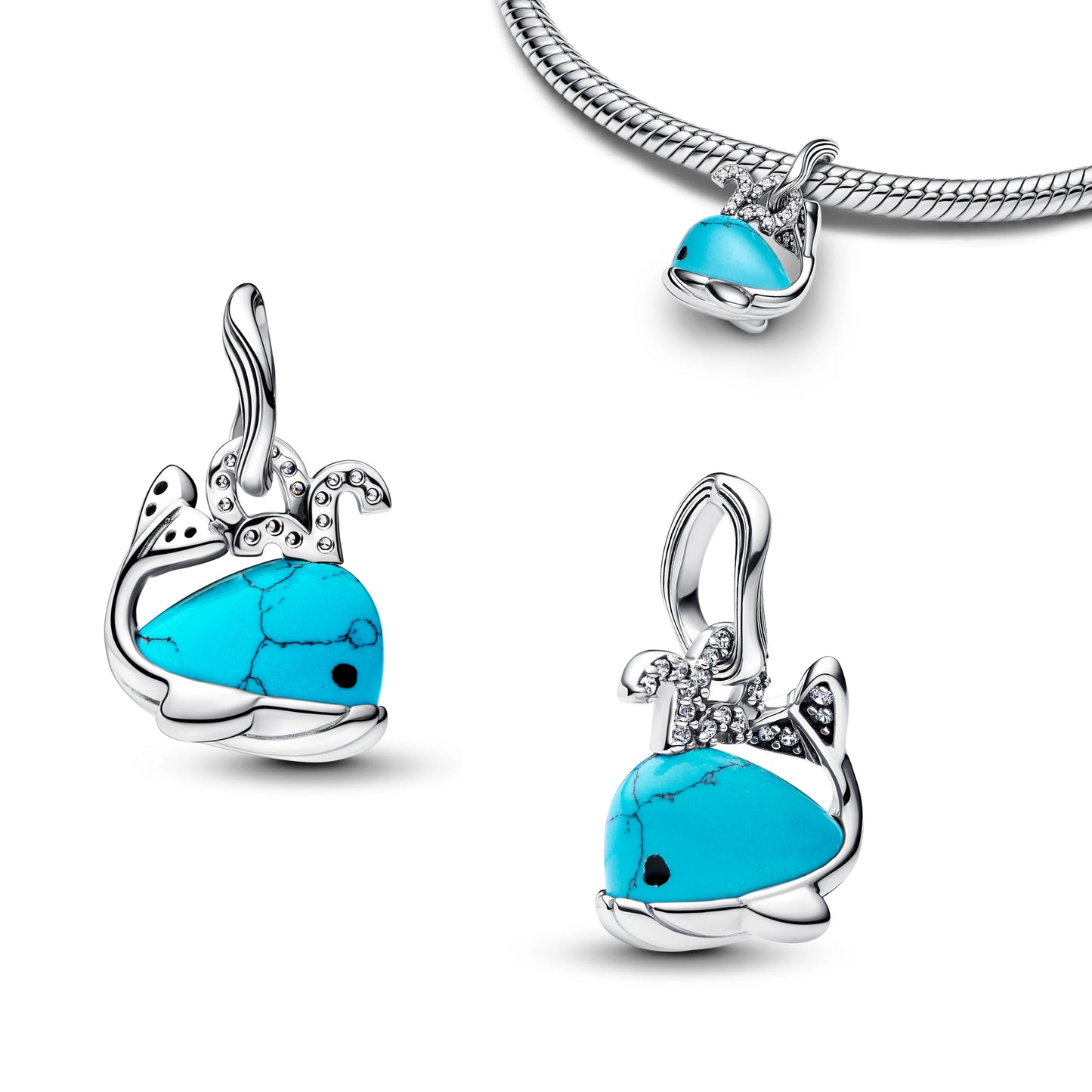 New 925 Silver Summer Ocean Series Starfish Turtle Octopus Cetacean Pendant Fit European Bracelets DIY Accessories Gifts
