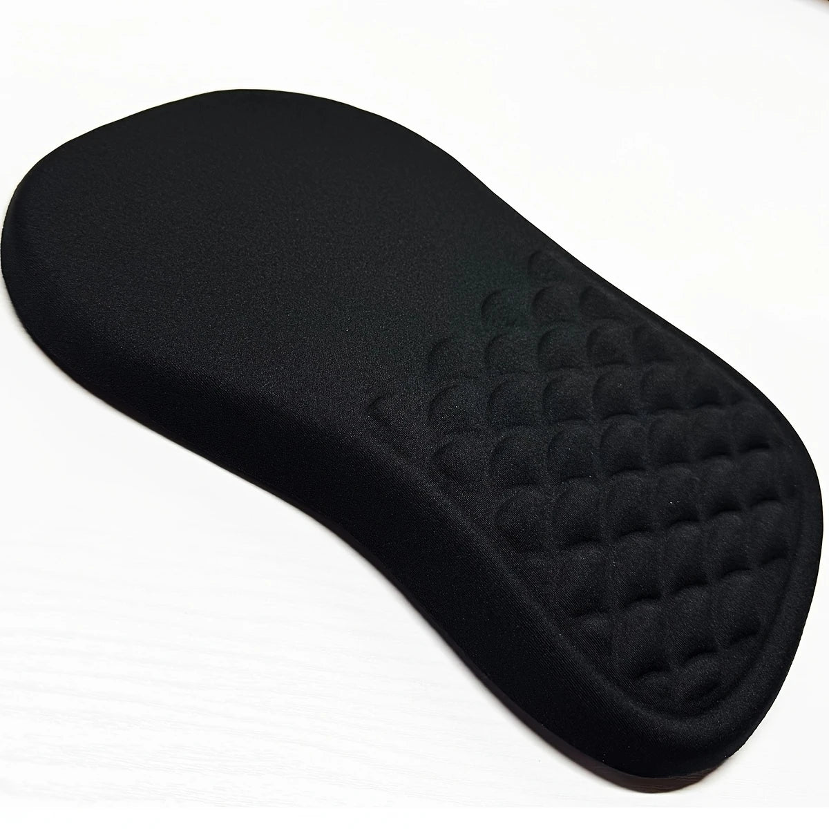 Ergonomic Mouse Pad with Wrist Support - Non-Slip Gaming & Office Desk Mat (Black/White, Quilt Texture