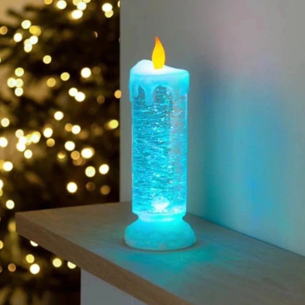 Rechargeable Colour Electronic LED Waterproof Candle With Glitter Colour Changing LED Water Candle