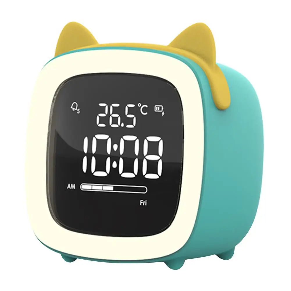 Cartoon Rabbit Deer Ear Alarm Clock Rechargeable Digital Display LED Nigh Light Table Clock Wall Clock Living Room LED Clock