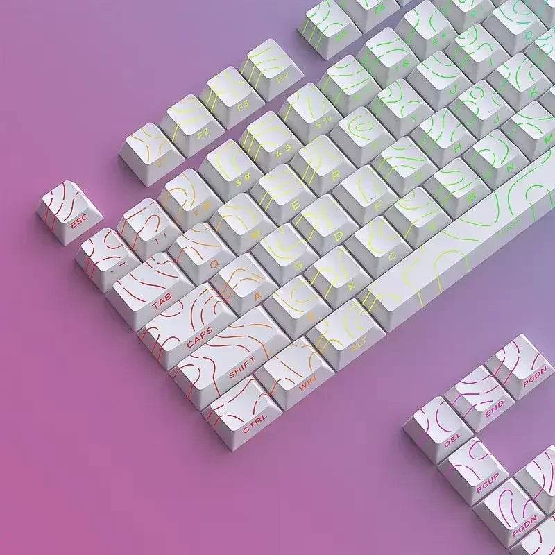 Contour 4.0 Side Engraved Keycap PBT Translucent 97 Key Gaming Mechanical Keyboard Key Cap White For Magnetic Switch