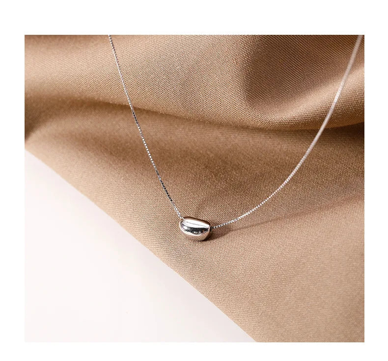 925 Sterling Silver Necklace Pendant Soybean High Quality Fashion Jewelry For Women Chains Wedding Birthday Gift