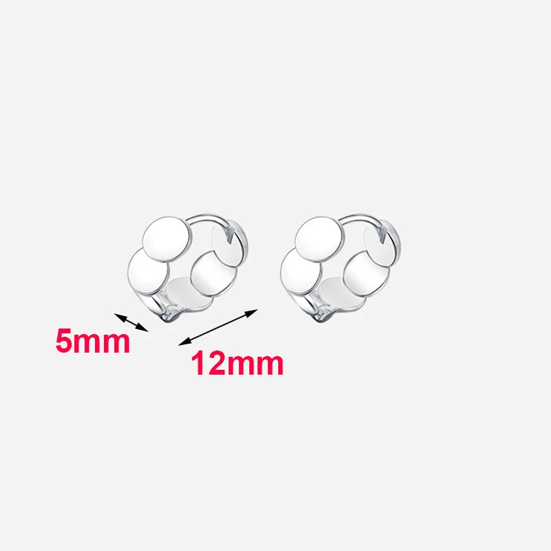 Real 925 Sterling Silver Gisc Geometric Hoop Earrings For Women Classic Fine Jewelry Minimalist Accessories