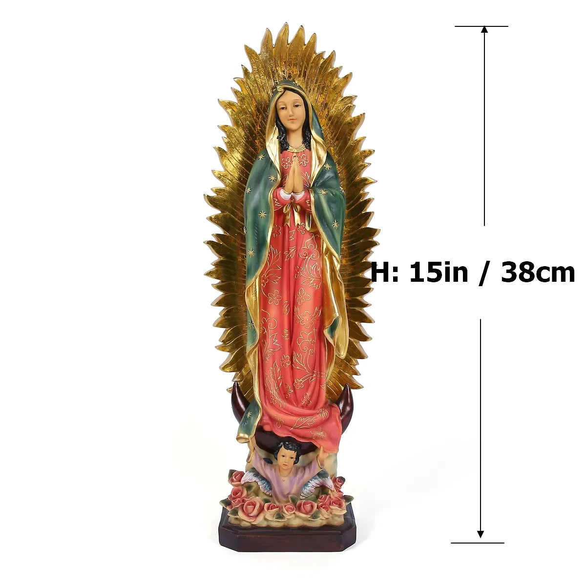 1PC 8 inch our lady of virgin mary statues Guadalupe Resin sculpture Ideal Gift for Religious Indoor Decoration