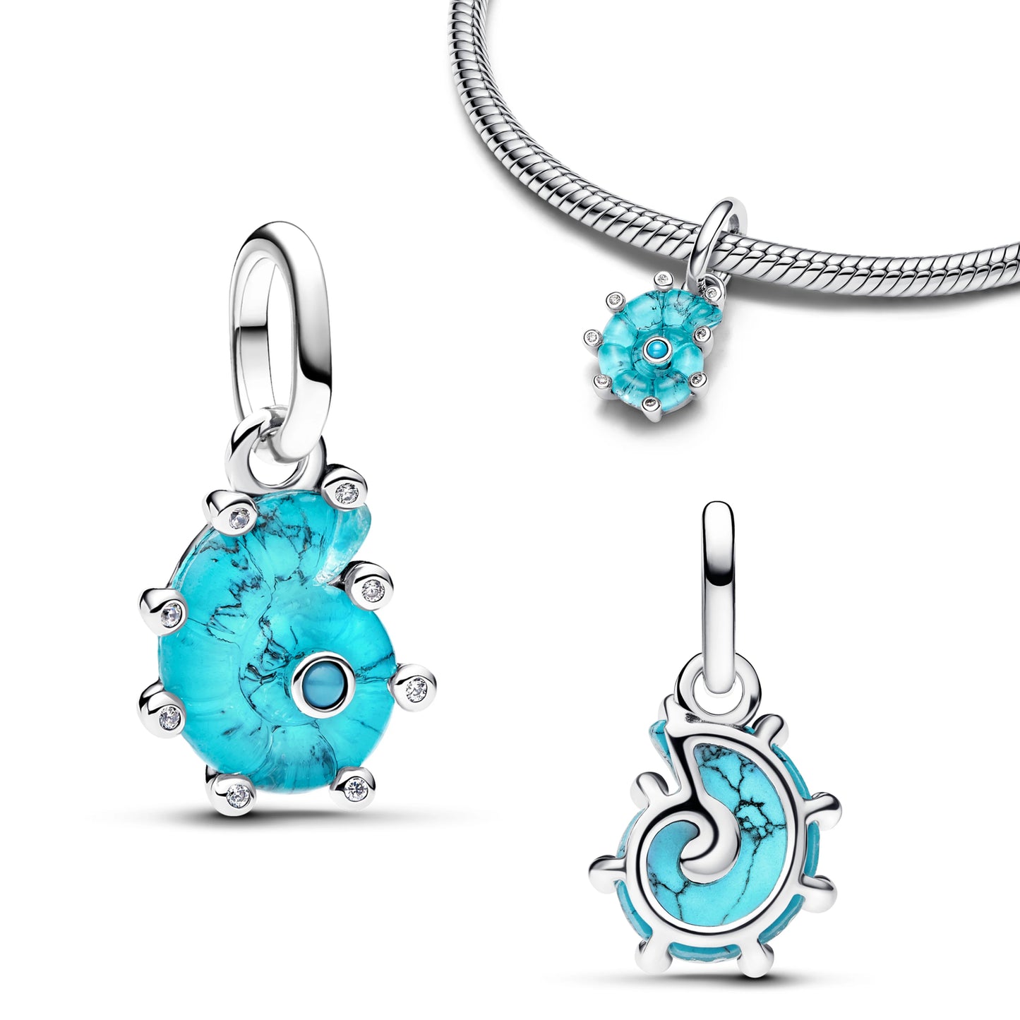 New 925 Silver Summer Ocean Series Starfish Turtle Octopus Cetacean Pendant Fit European Bracelets DIY Accessories Gifts